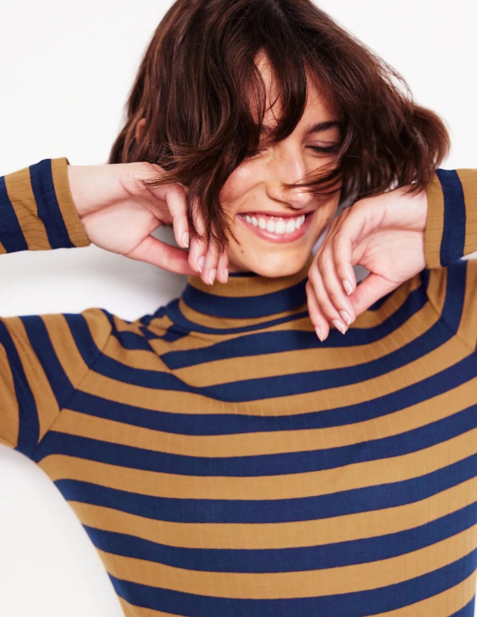 Anna Rib Roll Neck Top