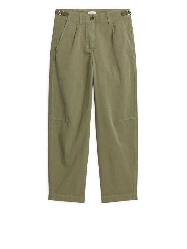 Barrel Leg Cotton Chinos