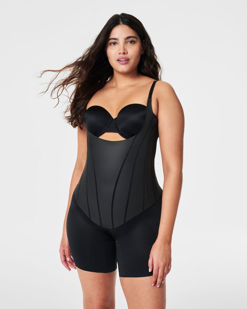 Total Contour Open-Bust Mid-Thigh Bodysuit