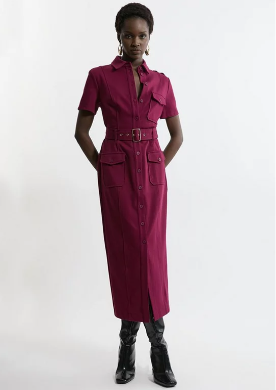 ◆KAREN MILLEN◆ ツイード テーラードペンシルスカート / red ◇KAREN MILLEN◇ ツイード テーラードペンシルスカート / red