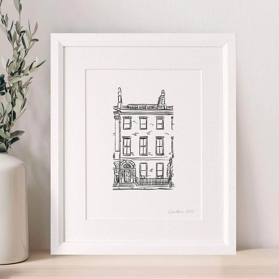 Custom Illustrated House Line Art Print