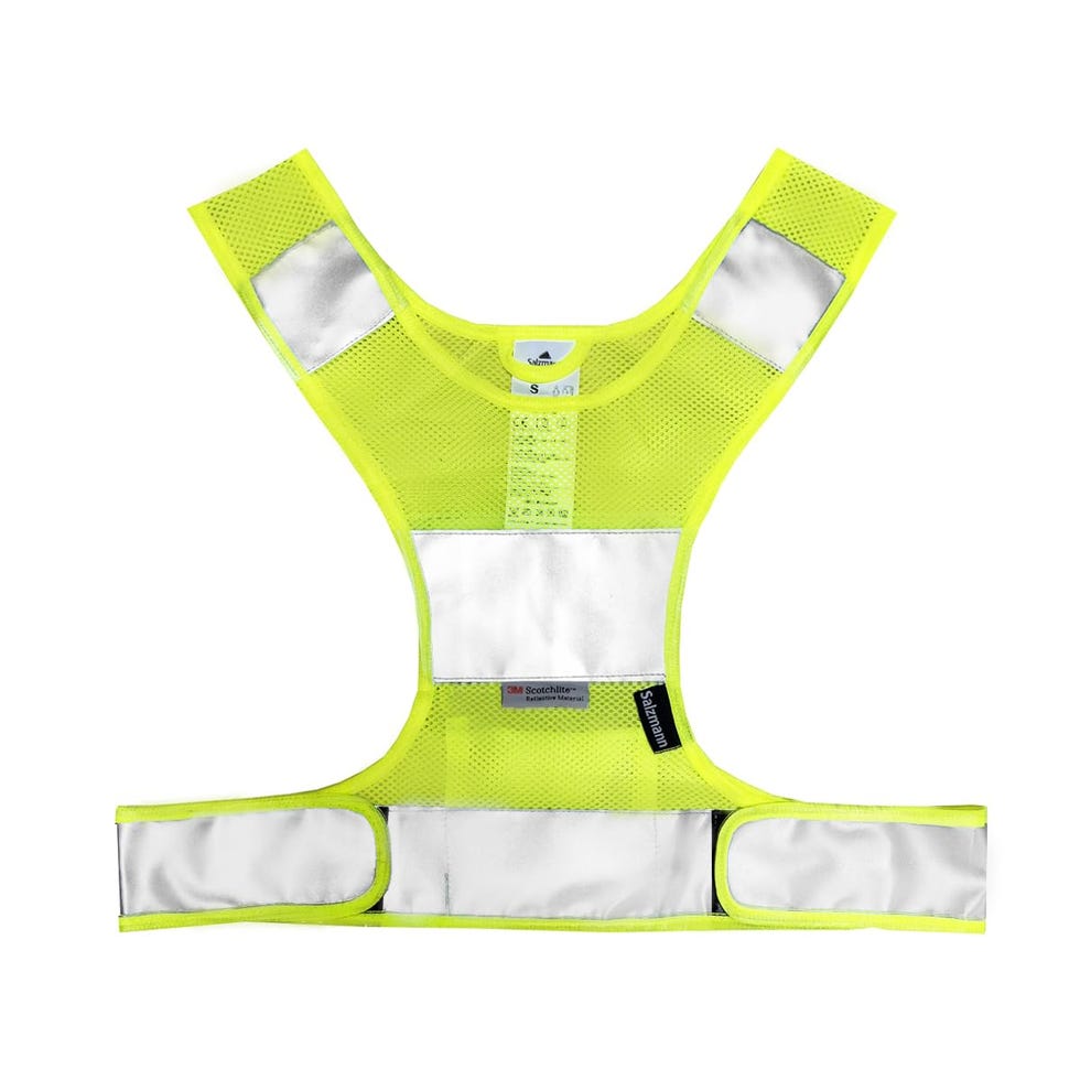 Salzmann 3M Gilet da Corsa ad Alta visibilità - Gilet Sportivo Traspirante in Tessuto a Rete - Realizzato con 3M Scotchlite