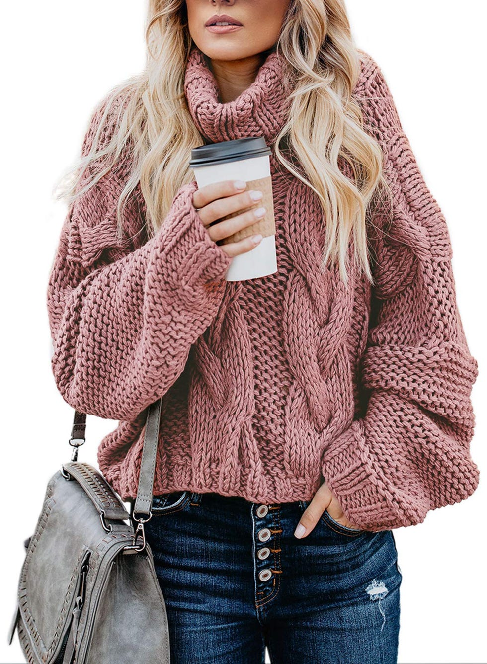 Womens Winter Fall Oversized Turtleneck