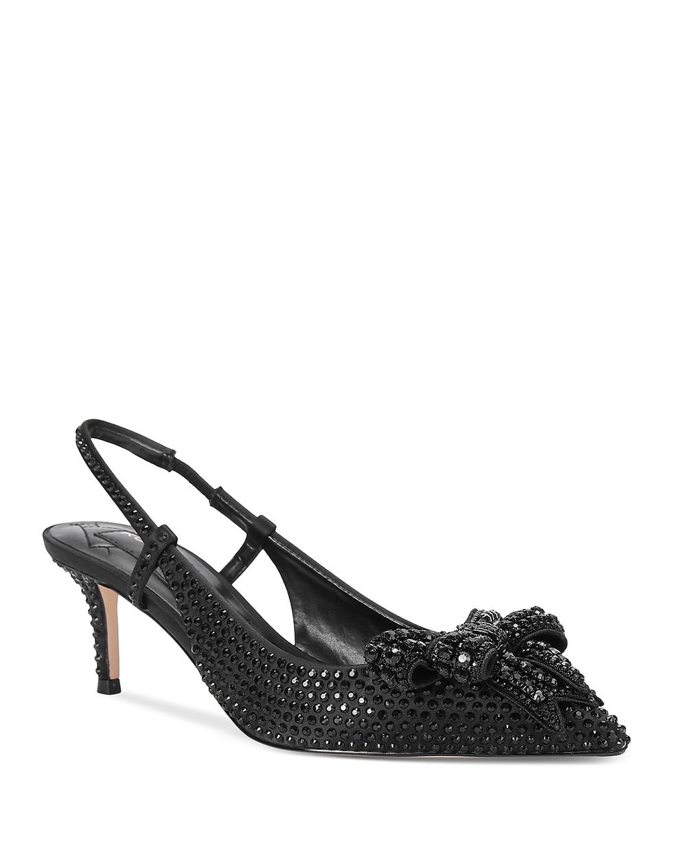 Belgravia Bow Crystal Slip On Slingback Pumps