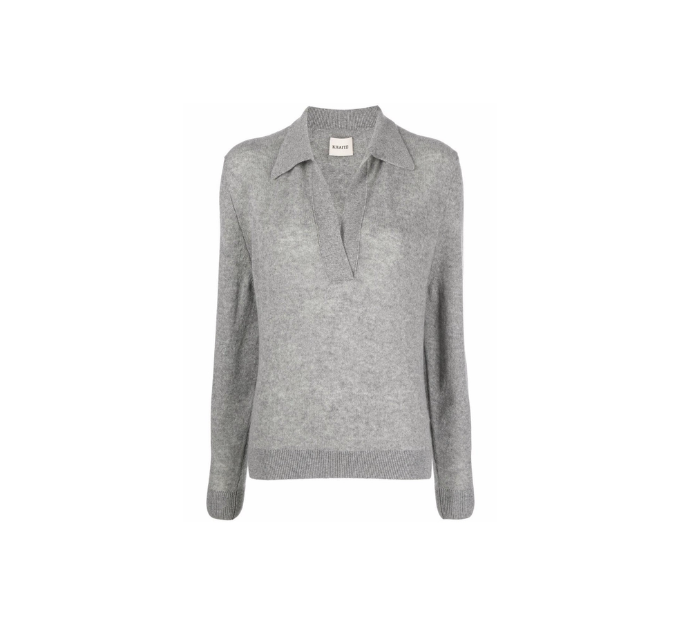 Jo Cashmere-Blend Polo Sweater