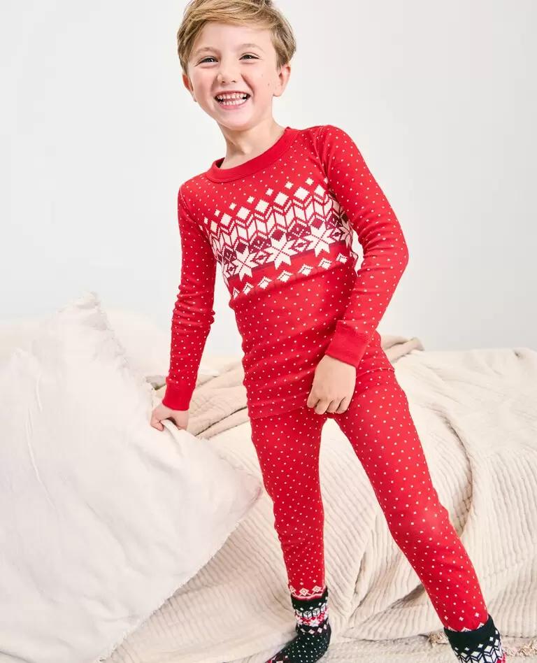 Kids Holiday Long John Pajama Set