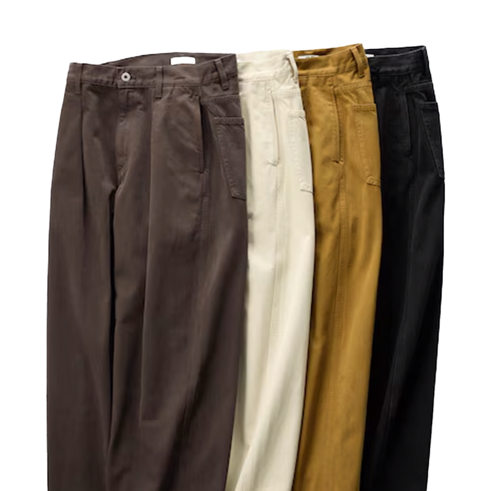 Denim Pleated Trousers