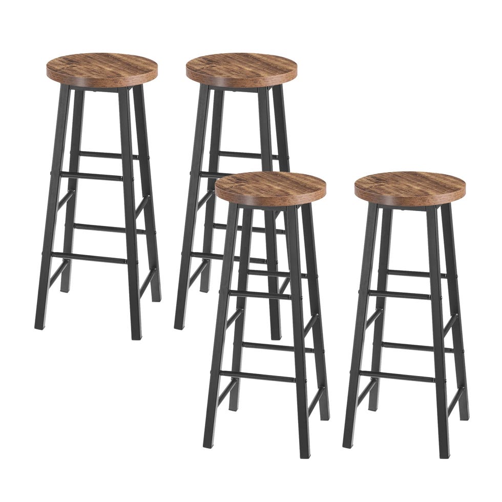 Taburete alto con asiento de madera