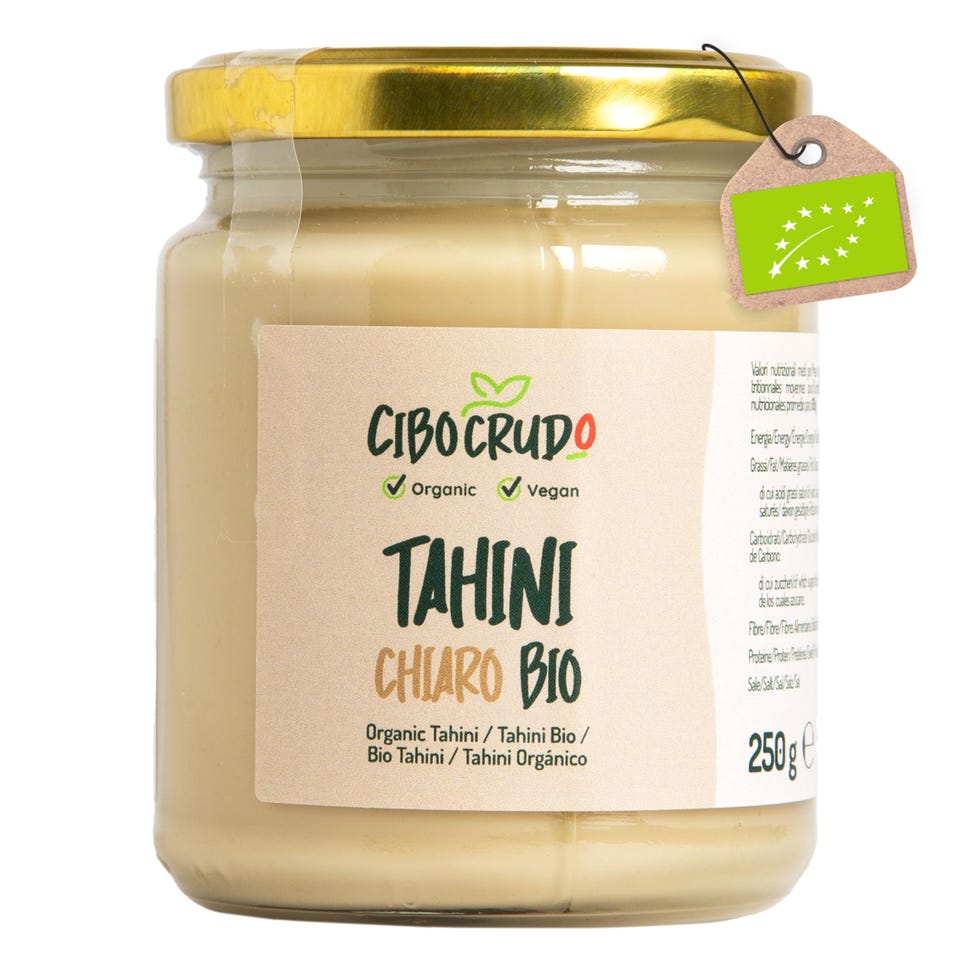 Tahini di Sesamo Bio - 250g. Salsa Tahina per Hummus di Ceci Spalmabile da Semi di Sesamo. Contiene Vitamine Proteine e Fibre. Tahina Bio Vegan e Vegetarian Friendly. Anche per Buddha Bowl.