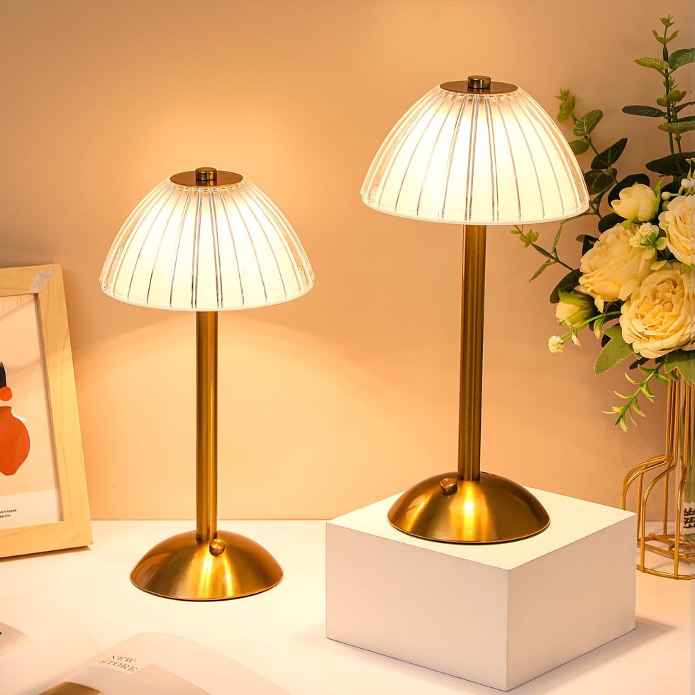 LED Portable Cordless Gold Table Lamps (Set of 2)