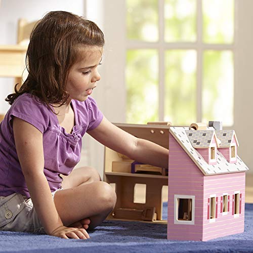 Fold-and-Go Wooden Dollhouse