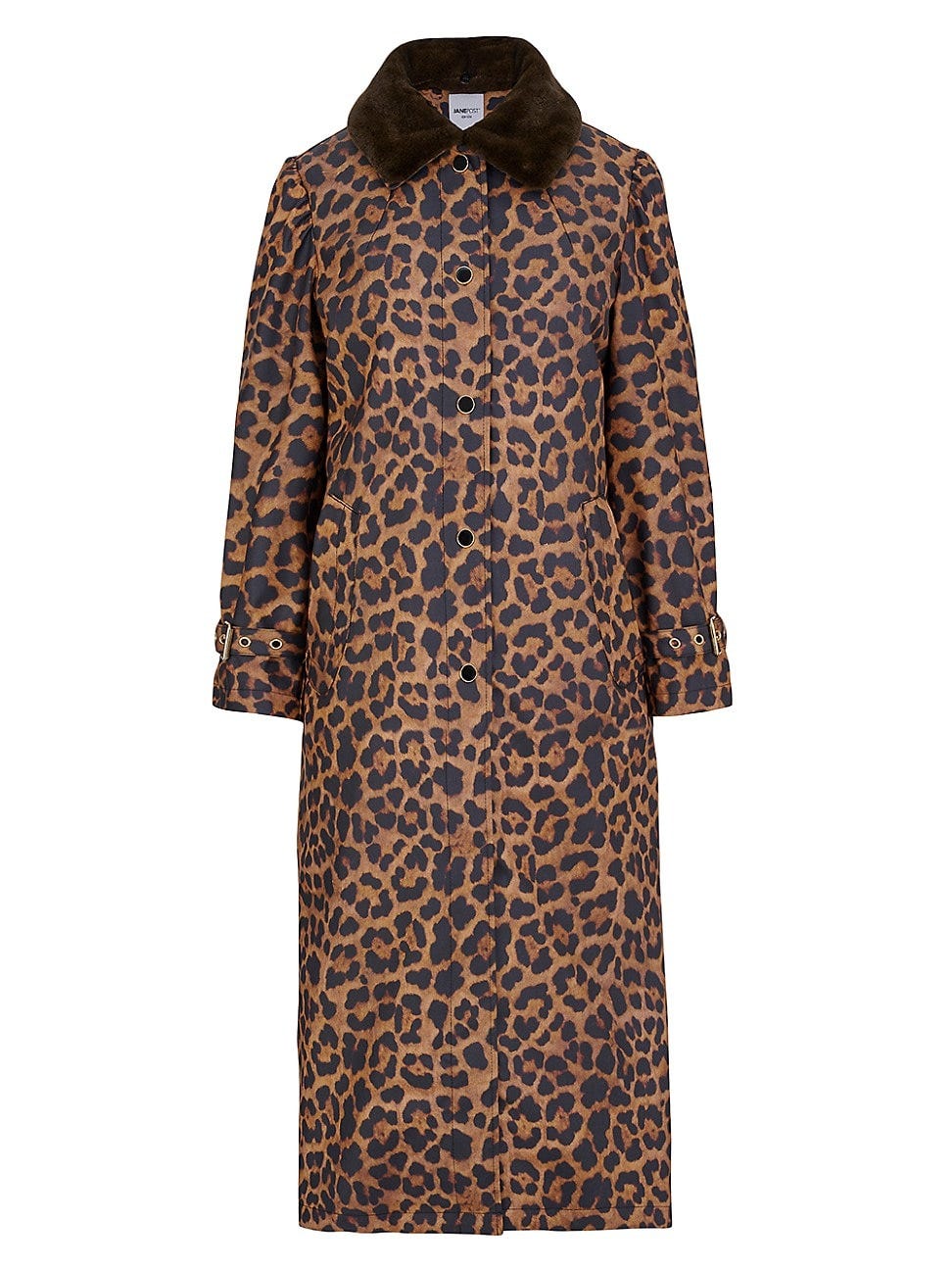 Women's Leopard Faux-Fur-Trimmed Car Coat