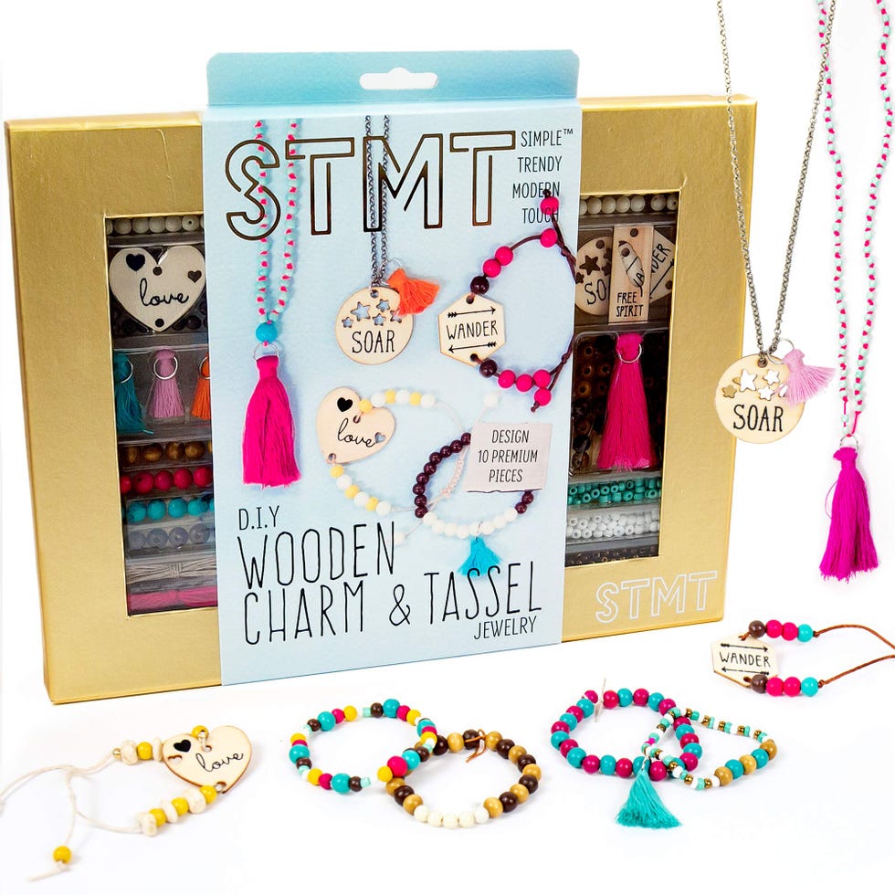 DIY Wooden Charm & Tassel Jewelry Art & Craft Kit 