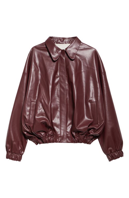 Monik Faux Leather Jacket in Deep Red