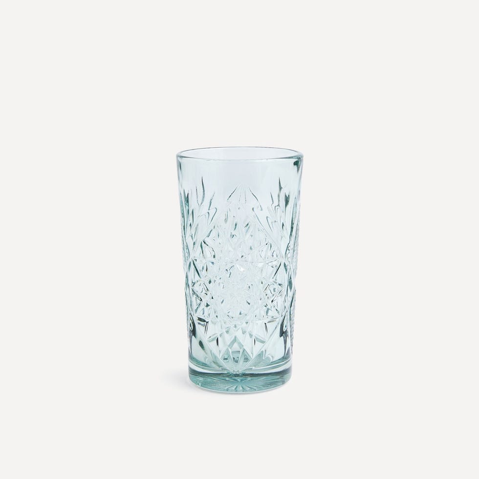 Vaso alto Lexus tallado en aguamarina