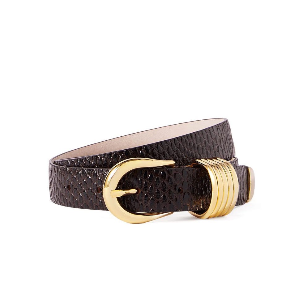 Hollyhock Viper Snake-Effect Leather Belt