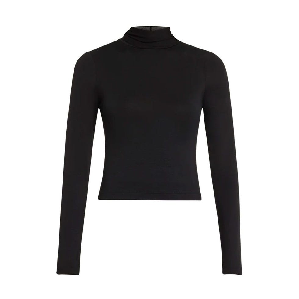 Cropped Fitted Turtleneck Top