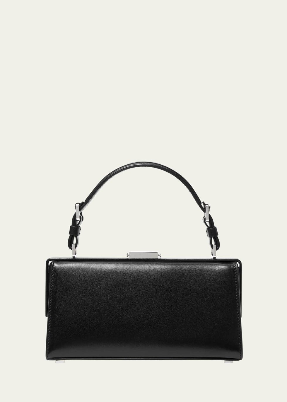 Gwyneth Frame Leather Top-Handle Bag