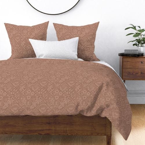 Diamond Floral Fabric in Mocha Mousse