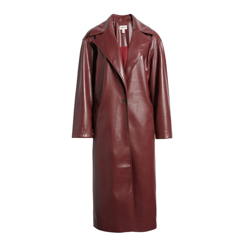 faux leather trench coat 