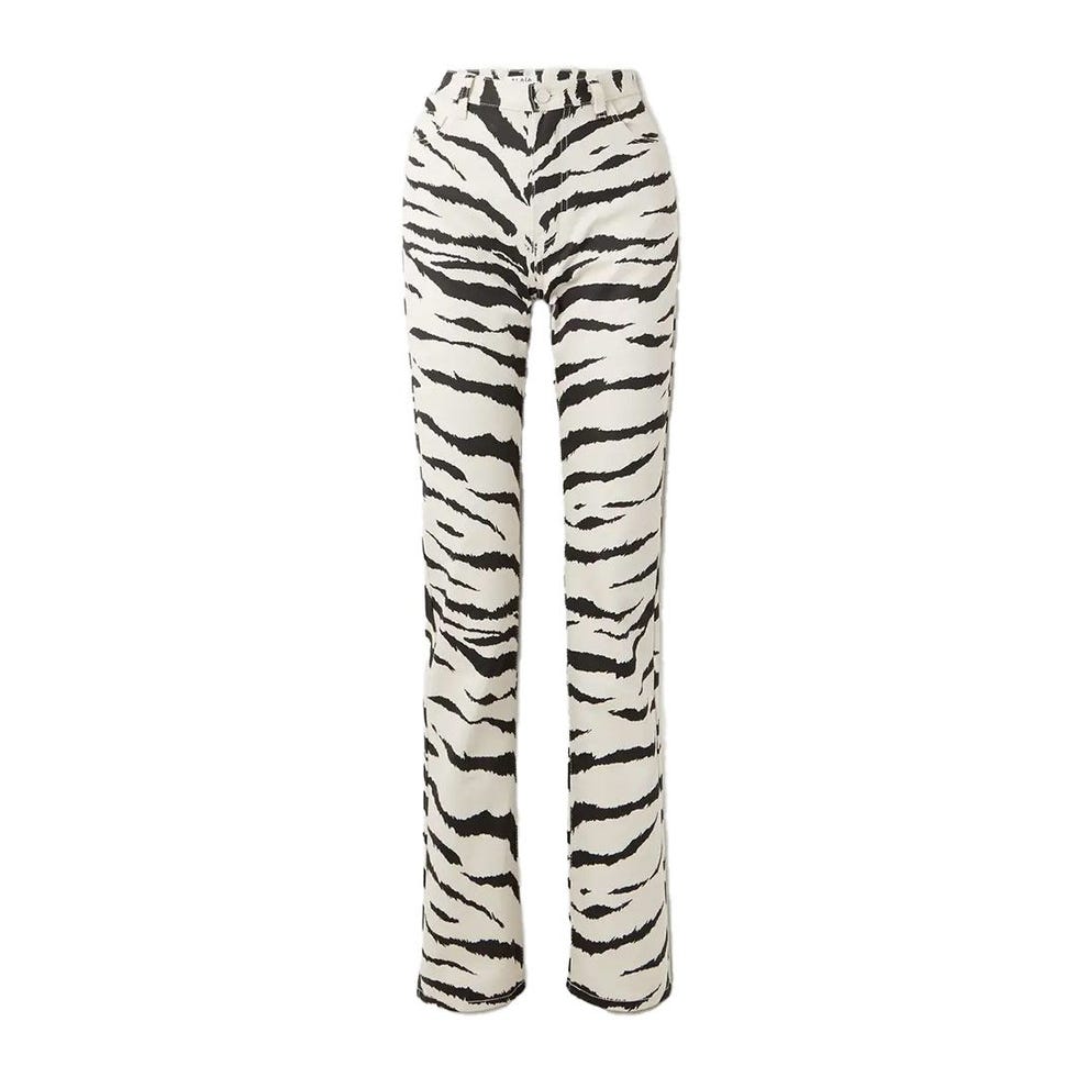 Archetypes zebra print high-rise straight-leg jeans