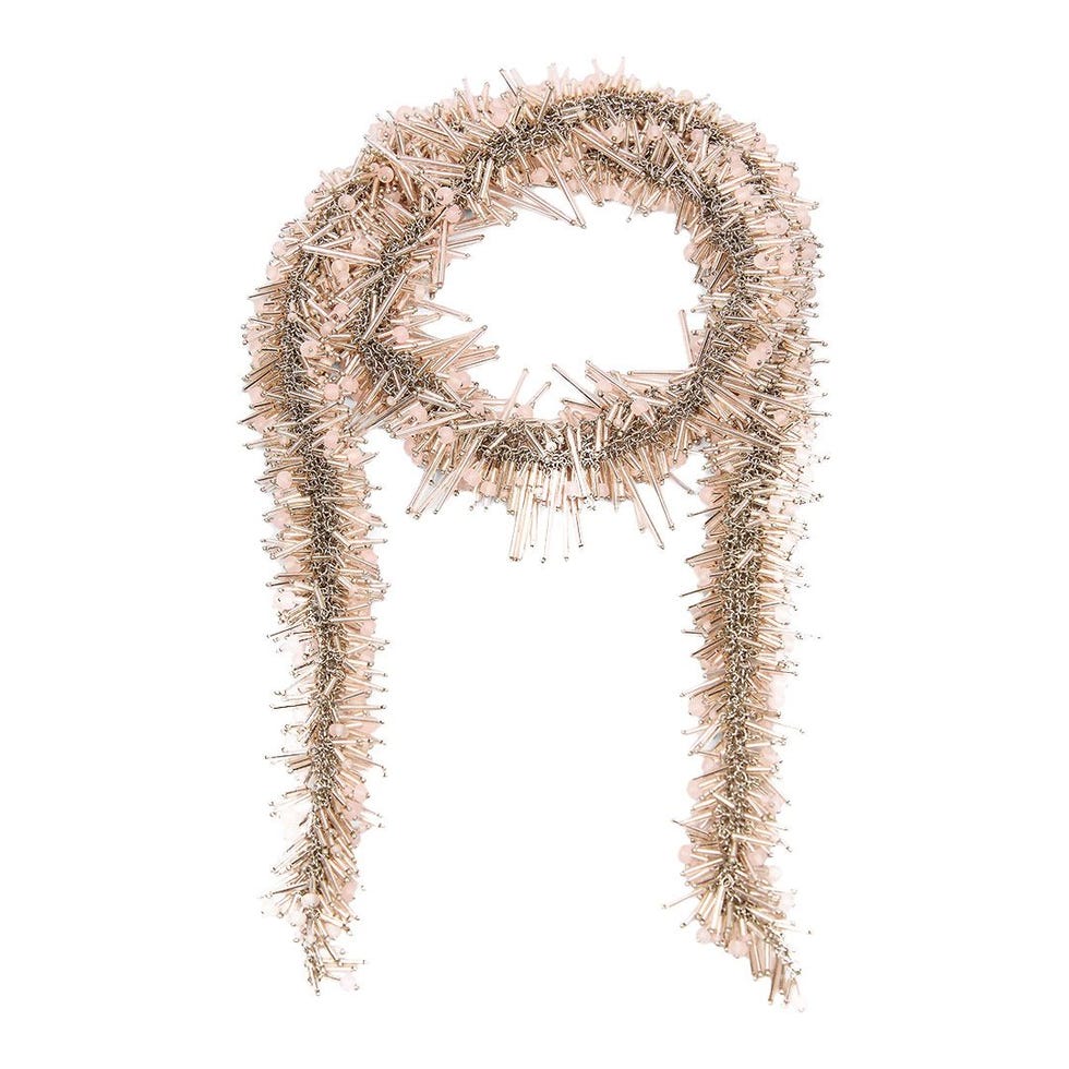 beaded fringe scarf