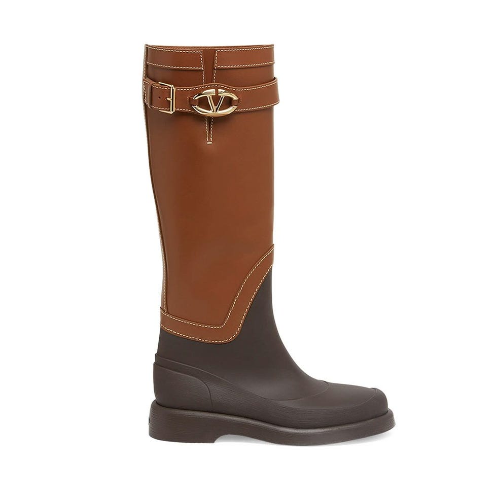 Valentino Garavani V Logo Bicolor Tall Rain Boots