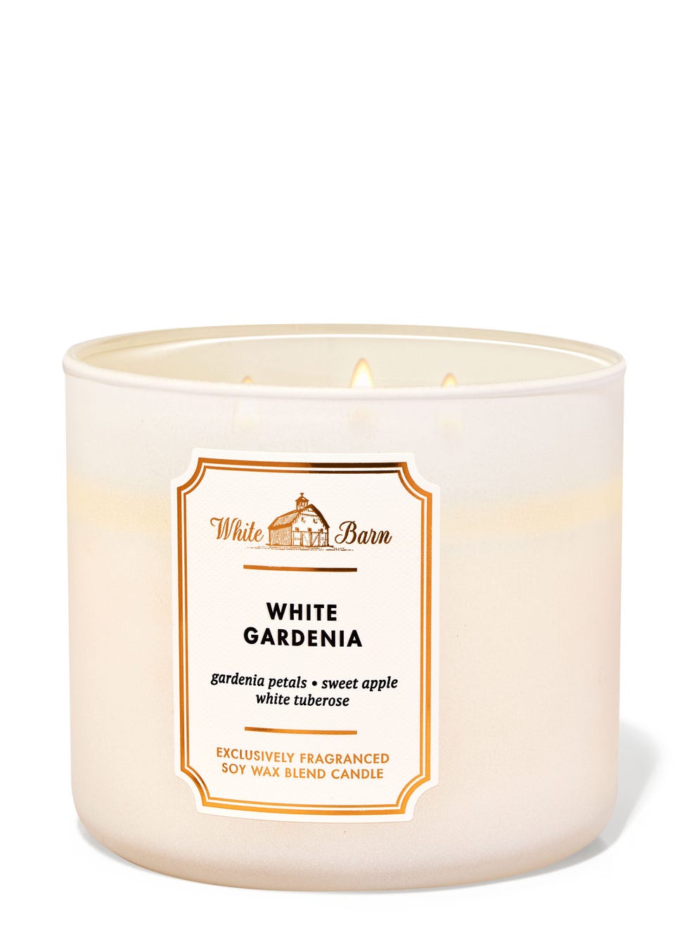 White Gardenia three wick candle