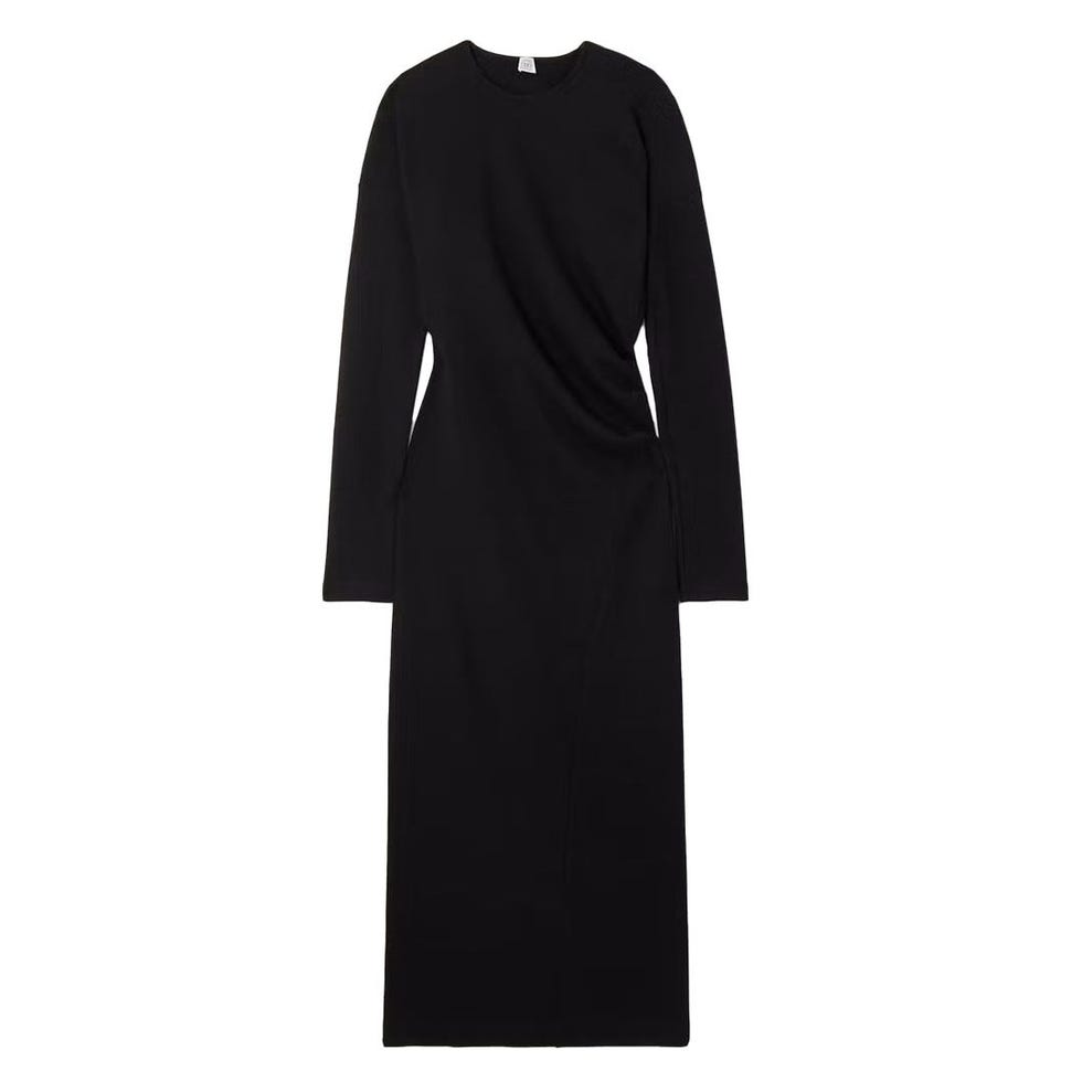 Long-Sleeve Twisted Jersey Midi Dress