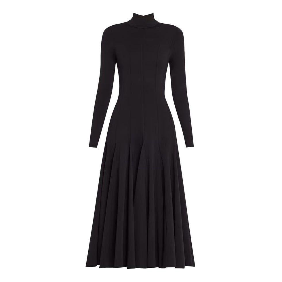 Elodie Turtleneck Pleated Midi Dress