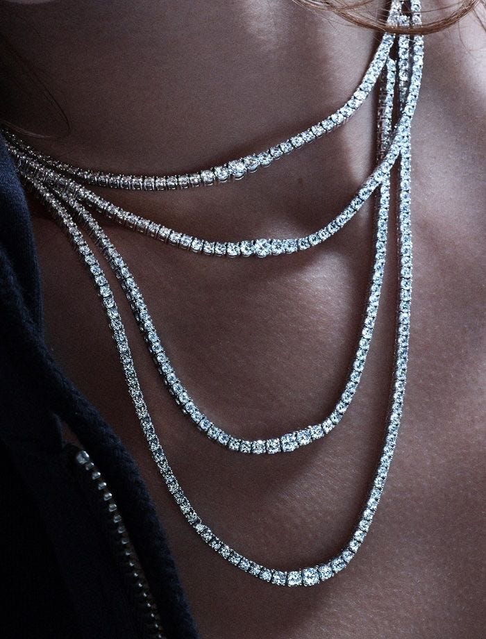 Diamond Strings Motif Diamond Drape Necklace