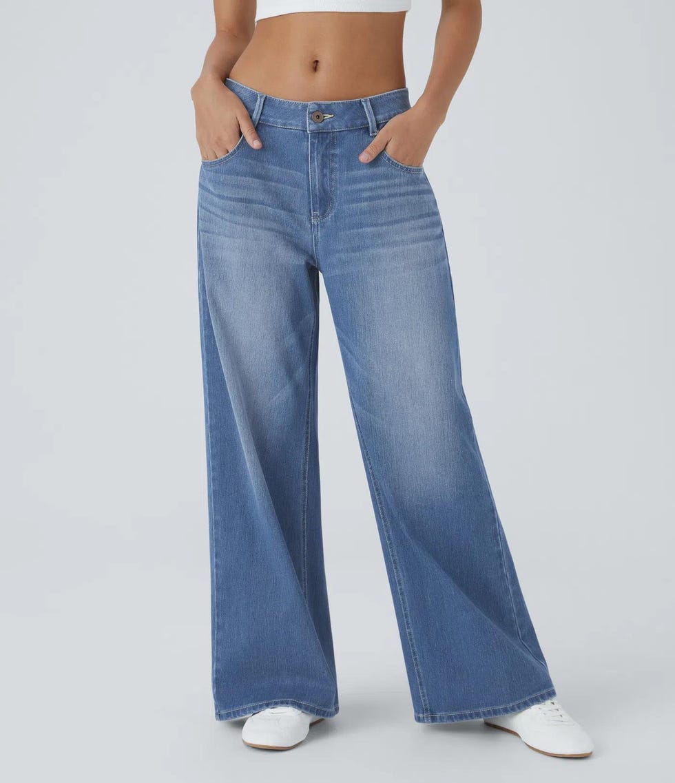 Flex Low Rise Wide Leg Casual Jeans