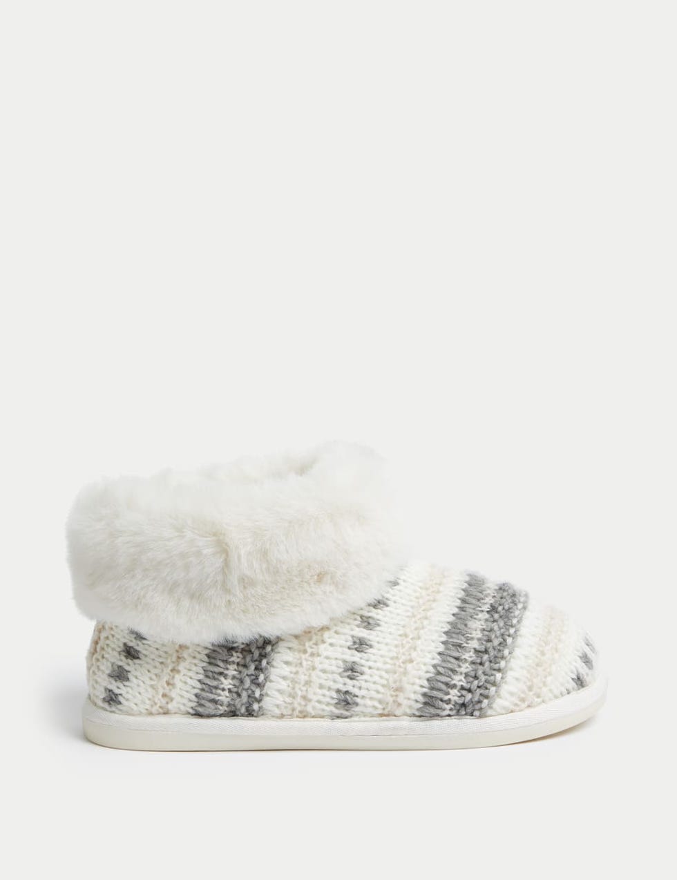 Faux Fur Cuff Slipper Boots