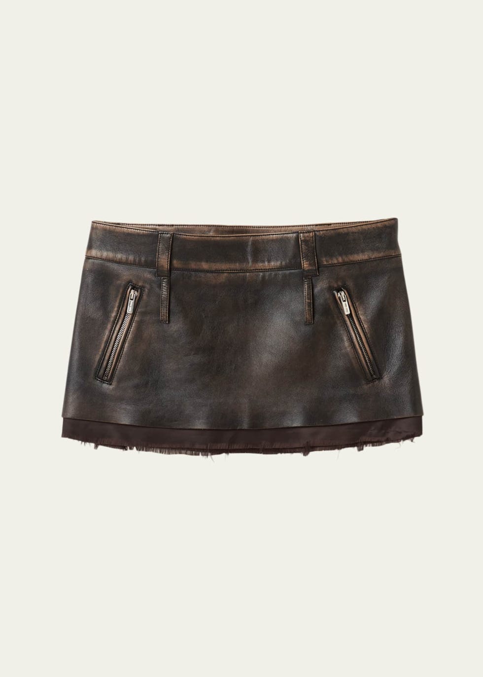 Old Leather Mini Skirt