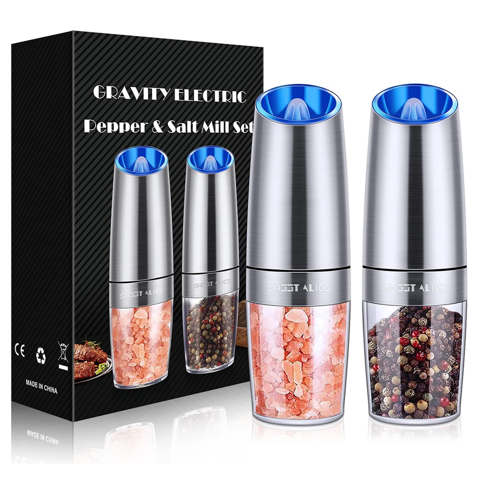 Electric Gravity Salt and Pepper Grinder Set