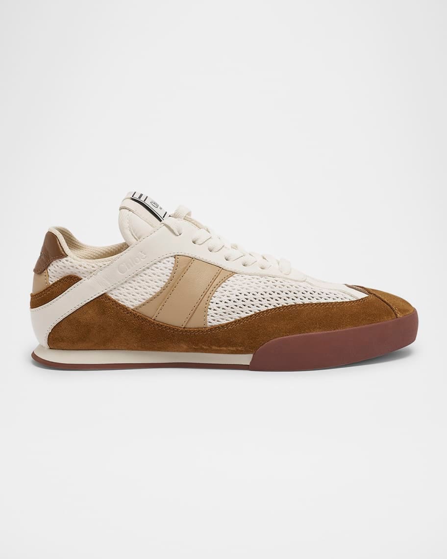 Kick Mesh and Leather Low-Top Sneakers