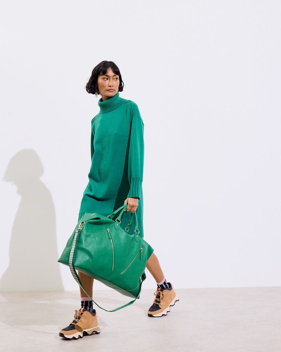Olivia Slouch Double Zip Green Weekend Bag