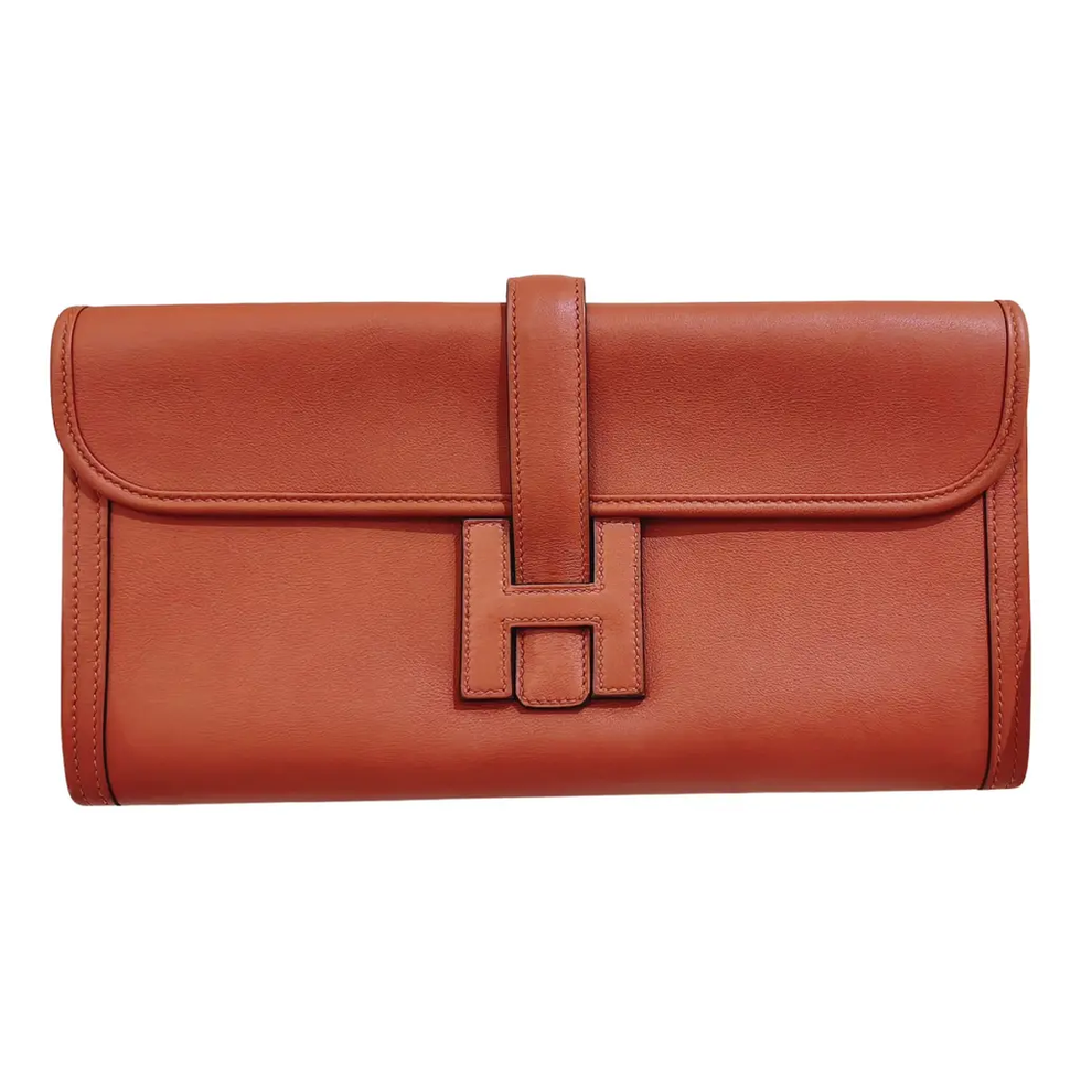 Leather clutch bag