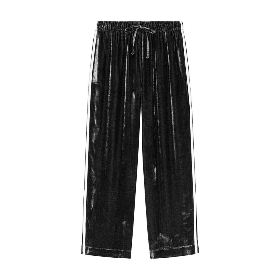 Velvet Stripe Cropped Pants