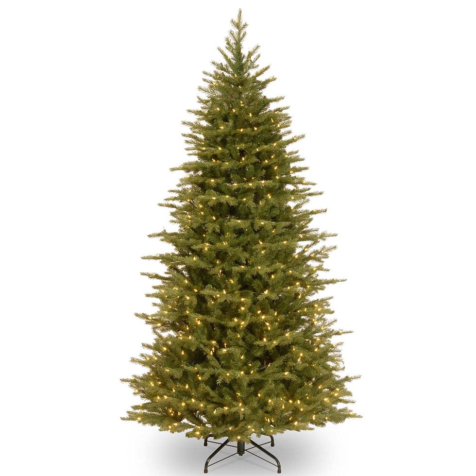 Pre-Lit 'Feel Real' Artificial Slim Christmas Tree