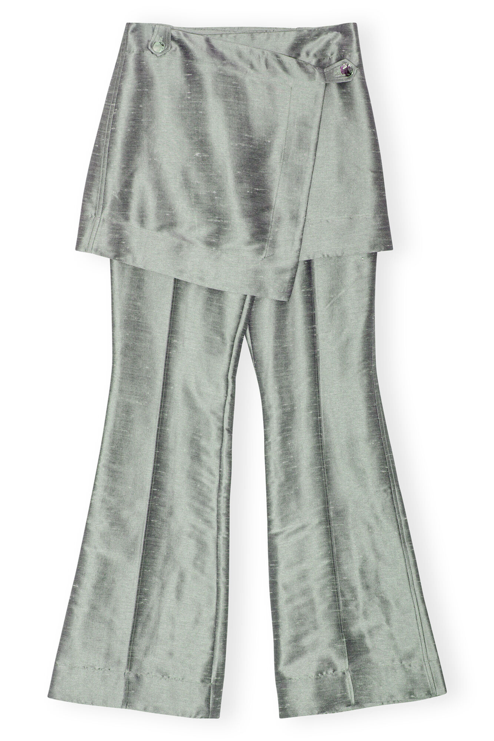 Grey Suiting Skirt Flared Trousers