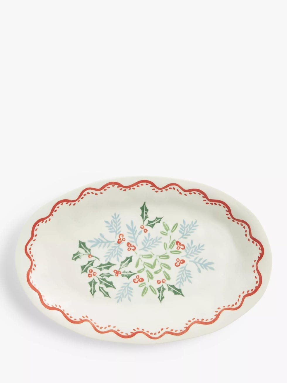 Flora Holly Fine China Oval Platter