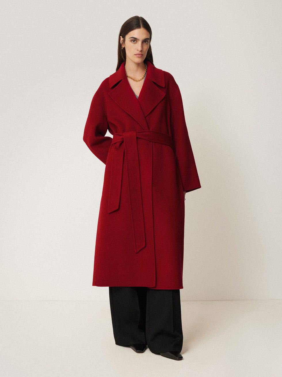 Double Faced Cocoon Wrap Coat