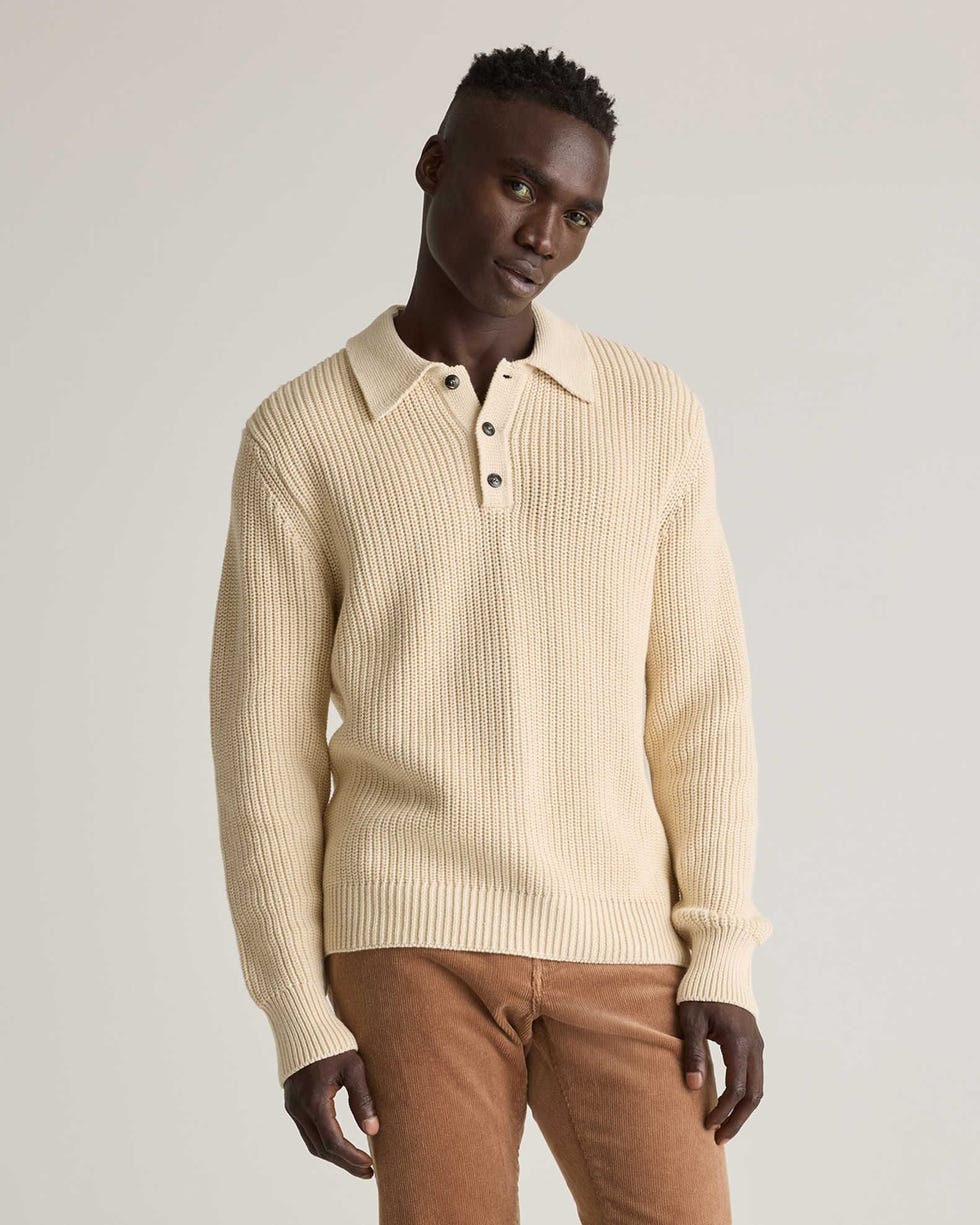 100% Organic Cotton Fisherman Polo Sweater