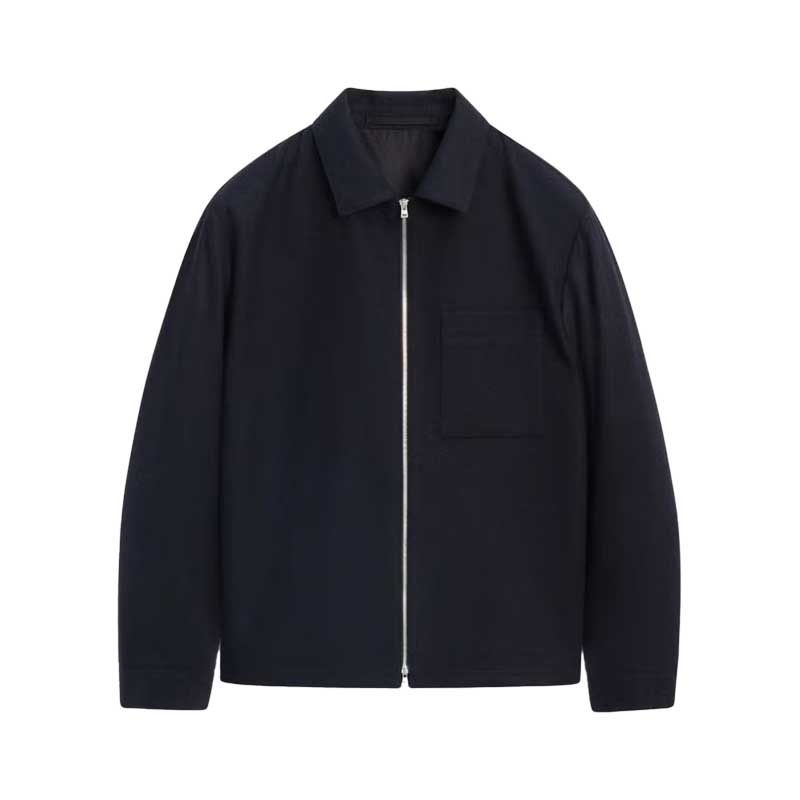 Wool-Blend Zip-Up Jacket