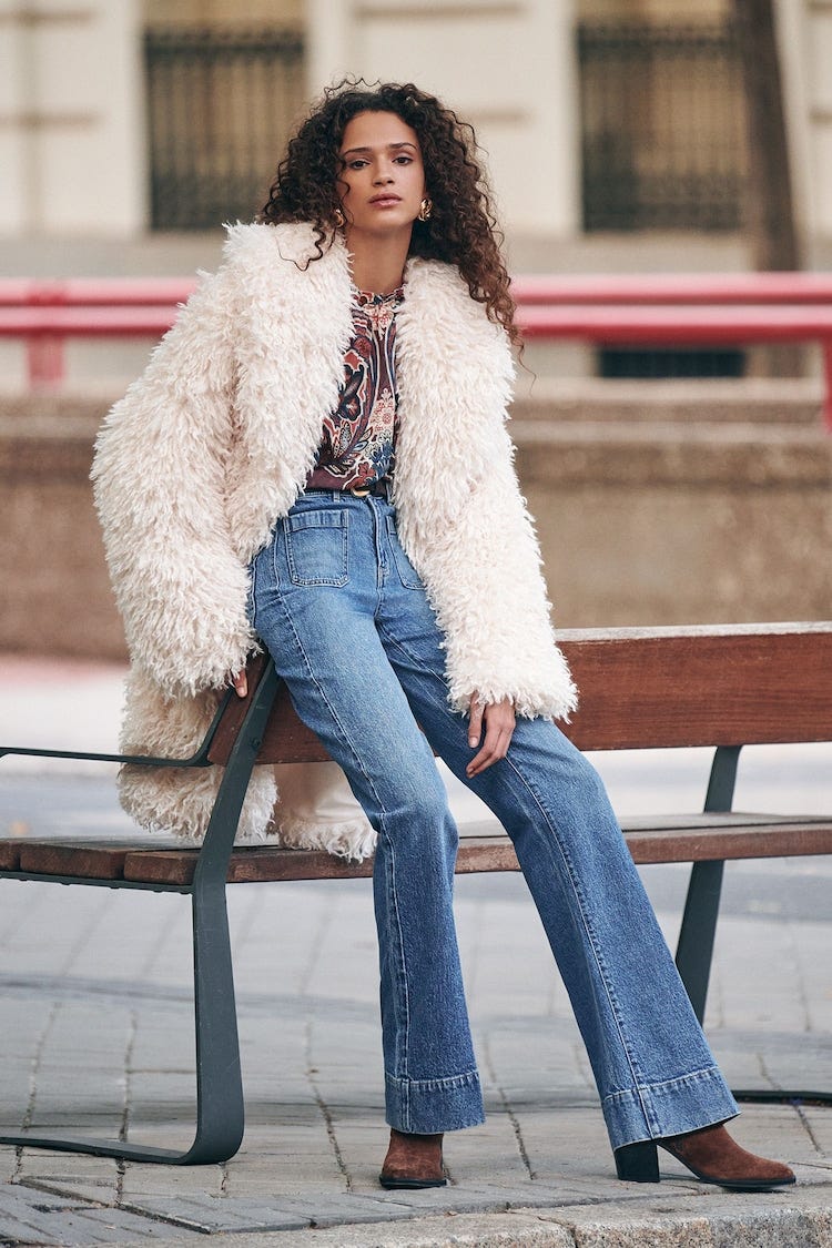 White Faux Fur Coat
