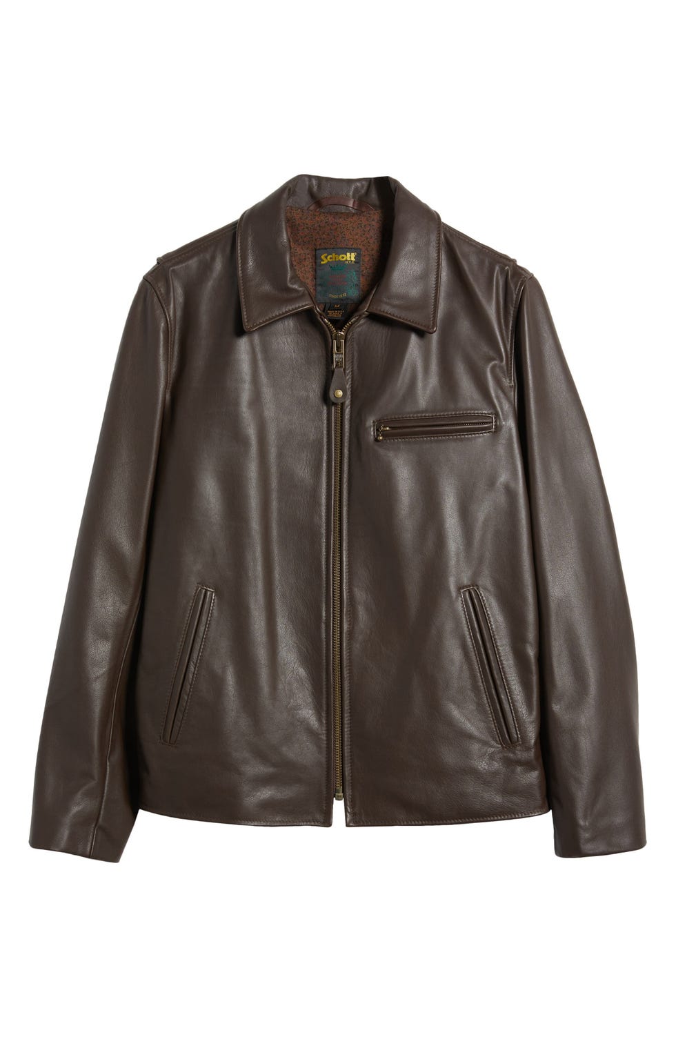 Waxy Cowhide Leather Moto Jacket