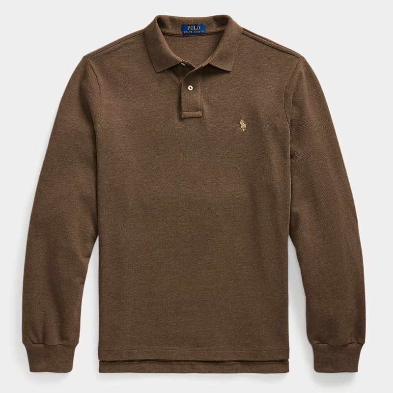 Mesh Long-Sleeved Polo Shirt