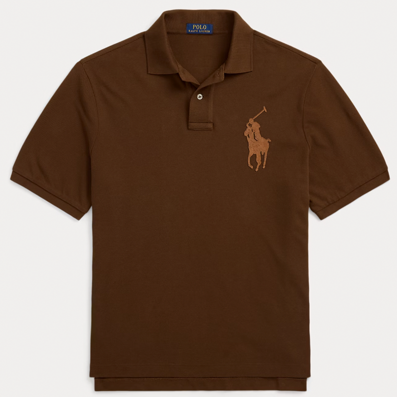 Classic Fit Leather-Pony Mesh Polo Shirt