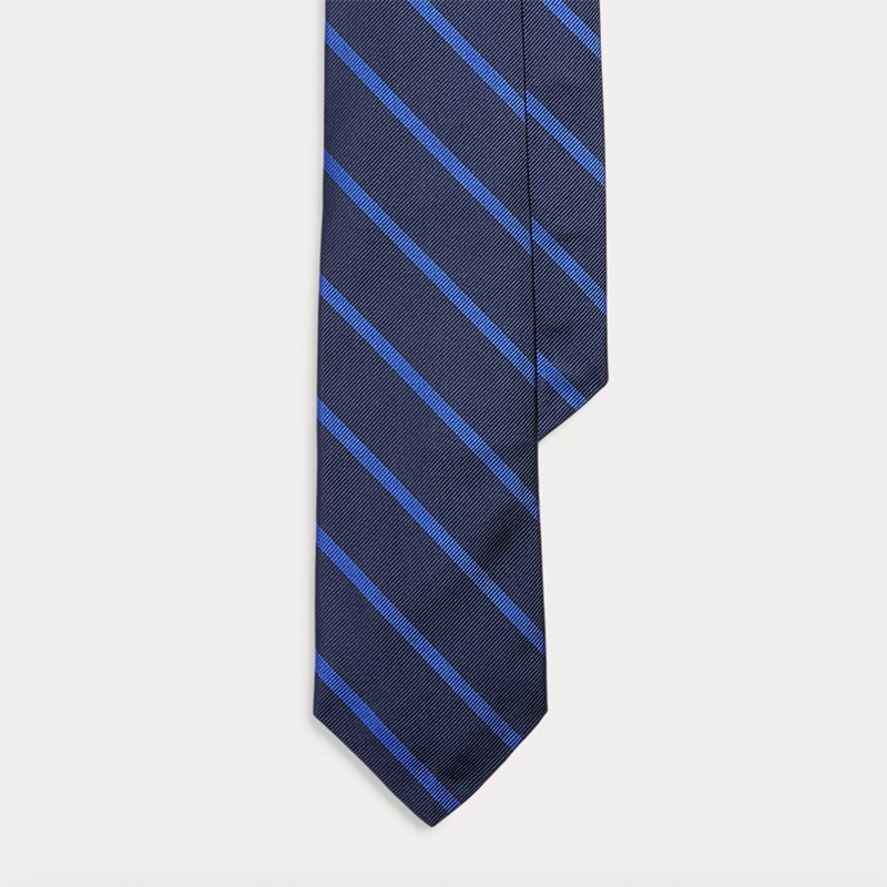 Striped Silk Repp Narrow Tie